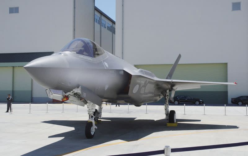 FILE PHOTO: A Japan Air Self-Defense Force's F-35A stealth fighter jet is seen at the Mitsubishi Heavy Industries Komaki Minami factory in Toyoyama, Japan