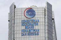 The Coordinating Ministry for Maritime and Investment Affairs building is seen in Jakarta, Indonesia, Wednesday, Dec. 8, 2021. State-sponsored Chinese hackers have been broadly targeting government and private sector organizations across Southeast Asia, including Indonesia's Coordinating Ministry for Maritime and Investment Affairs and the Ministry of Foreign Affairs, according to a report released Wednesday by a U.S.-based private cybersecurity company. (AP Photo/Achmad Ibrahim)