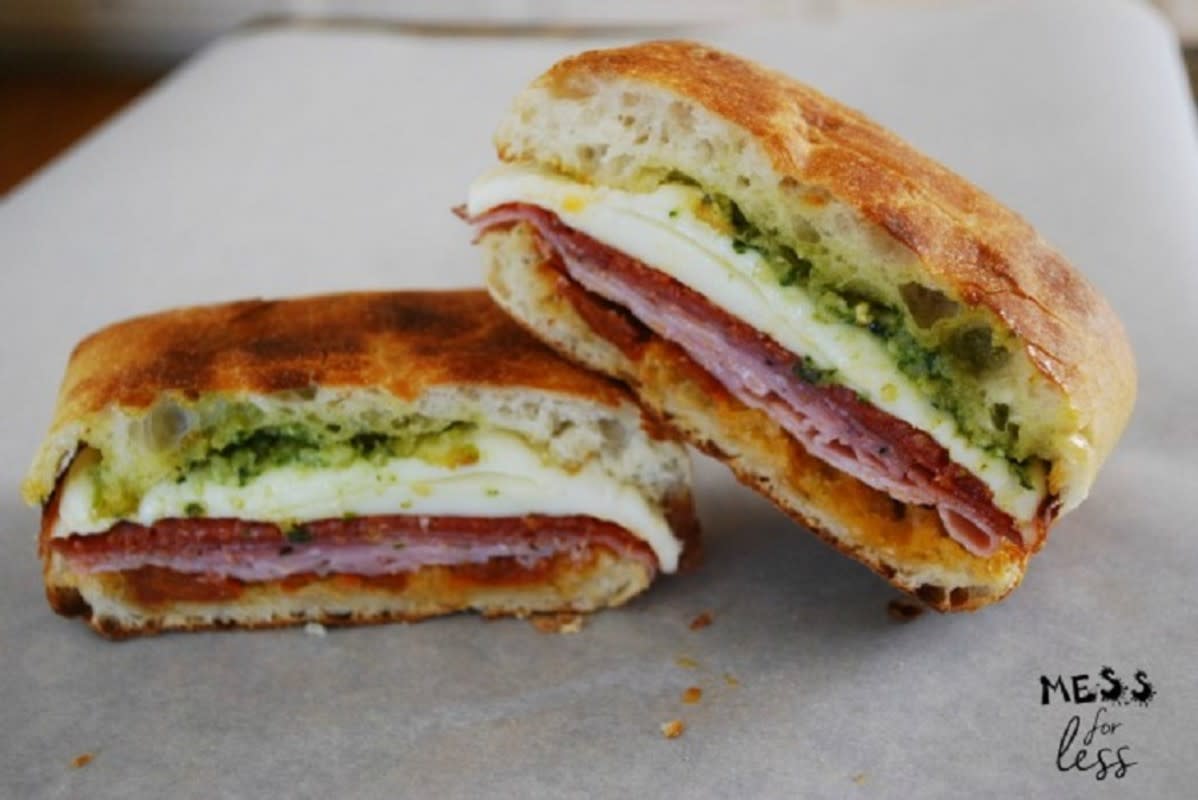 <p>Mess For Less</p><p>This Toasted Italian Sandwich takes just minutes to make but is bursting with Italian flavor. Such an easy sandwich recipe!</p><p><strong>Get the recipe: </strong><a href="https://www.messforless.net/toasted-italian-sandwich-food-fun-friday/" rel="nofollow noopener" target="_blank" data-ylk="slk:Toasted Italian Sandwich;elm:context_link;itc:0;sec:content-canvas" class="link rapid-noclick-resp"><strong>Toasted Italian Sandwich</strong></a></p>