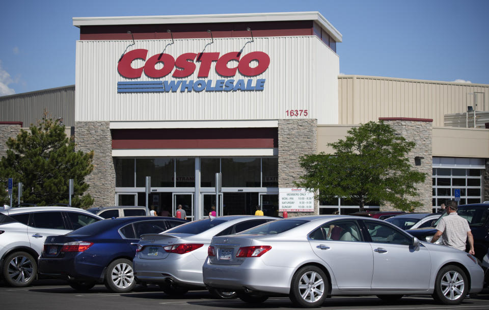 FILE - A Costco warehouse is seen, July 8, 2022, in Thornton, Colo. Business closings on Christmas Eve are less common than those on Christmas Day, but many large chains still cut back hours or close up shop early for the coming holiday. Costco's warehouses will be open from 8:30 a.m. to 5 p.m. on Christmas Eve, Sunday, Dec. 24, 2023, although hours may vary between locations. (AP Photo/David Zalubowski, File)