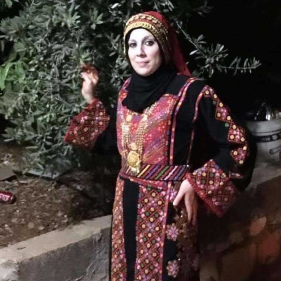 Samaher Esmail in a photo shared by her family. Esmail was arrested late Monday in the West Bank and has been accused by Israel of 