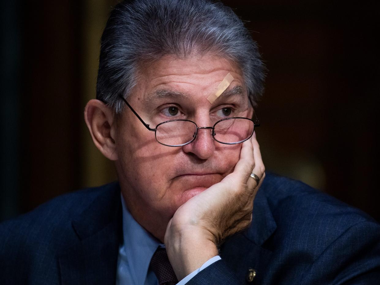 Democratic Sen. Joe Manchin of West Virginia during the Senate Appropriations Committee markup of the FY 22 Energy and Water, Agriculture, and MilCon VA Appropriations Bills on August 04, 2021.