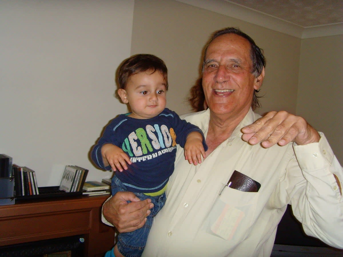 Yoram Hirshfeld ‘radiated so much kindness’, according to former student Amnon Eden, whose son Saul is pictured here with Mr Hirshfield in 2007 (Amnon Eden/PA)