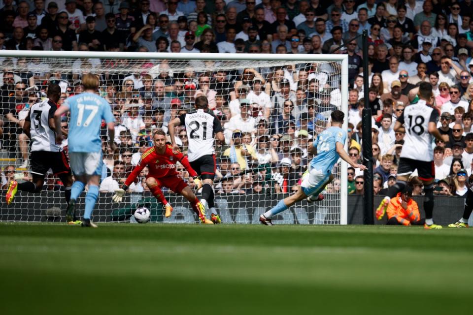 Gvardiol scores his first after taking on two defenders (EPA)