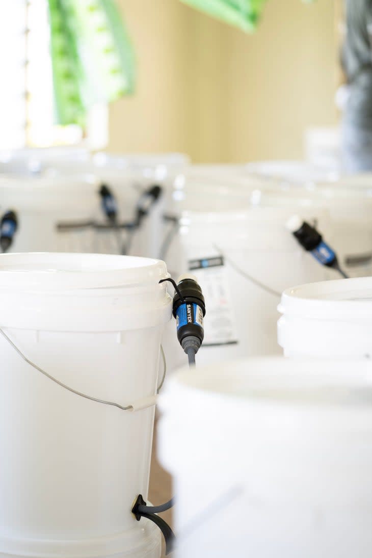 Sawyer developed its International Bucket System to provide clean water to communities that lack access to purified water.