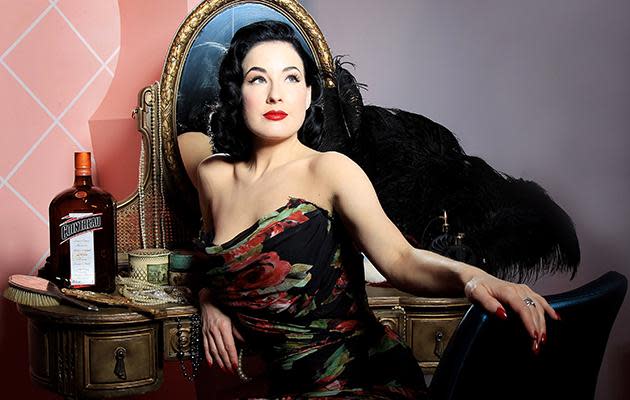 The glamour girl colors her own hair. (Photo: Courtesy of Dita Von Teese) 