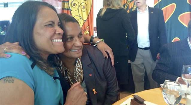 Australian Olympians Peris and Freeman attended a women's lunch organised by an indigenous charity in Melbourne on October 17. Photo: Facebook