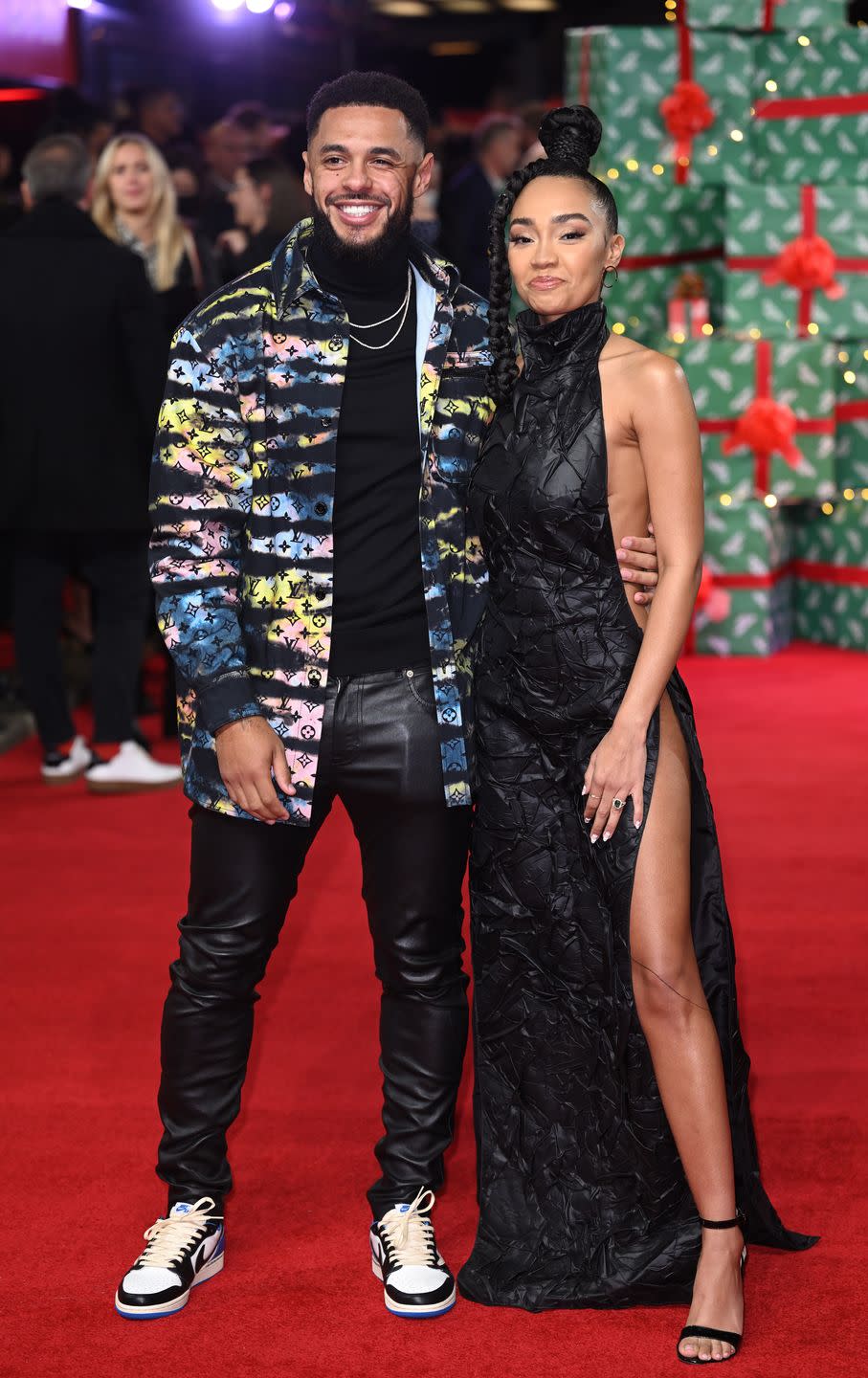 andre gray and leigh anne pinnock attend the world premiere of boxing day on november 30, 2021 in london