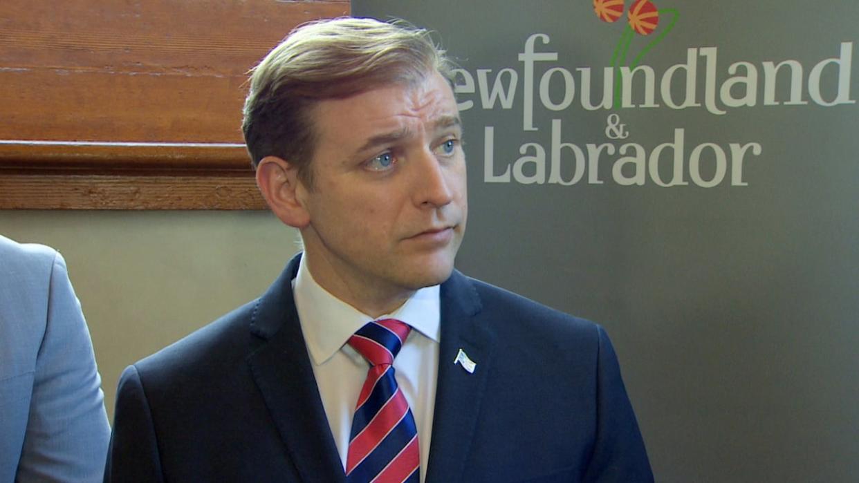 Premier Andrew Furey held two news conferences Wednesday with more announcements ahead of Thursday's budget release.  (Mike Simms/CBC - image credit)