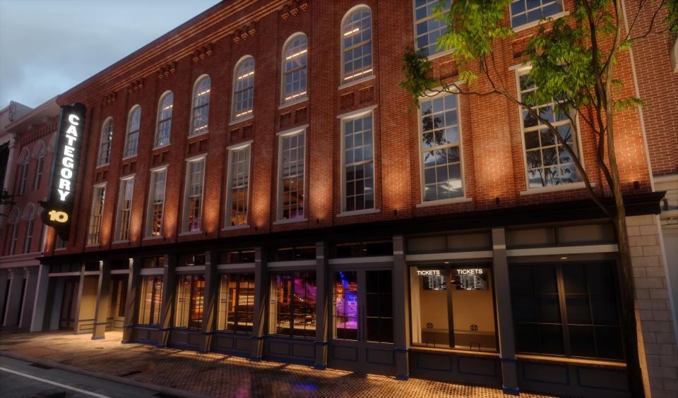 Renderings of space in Luke Combs' "Category 10" bar, set to open in Summer 2024 in Nashville's Lower Broadway neighborhood