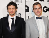 <b>James Franco and his brother</b><br>Dave went from appearing in a <a href="http://www.funnyordie.com/davefranco" rel="nofollow noopener" target="_blank" data-ylk="slk:series of "Funny or Die" videos;elm:context_link;itc:0;sec:content-canvas" class="link ">series of "Funny or Die" videos</a> with his older brother (and former Globe winner), James Franco, to making his own cinematic mark in the audience and critic fave "21 Jump Street."