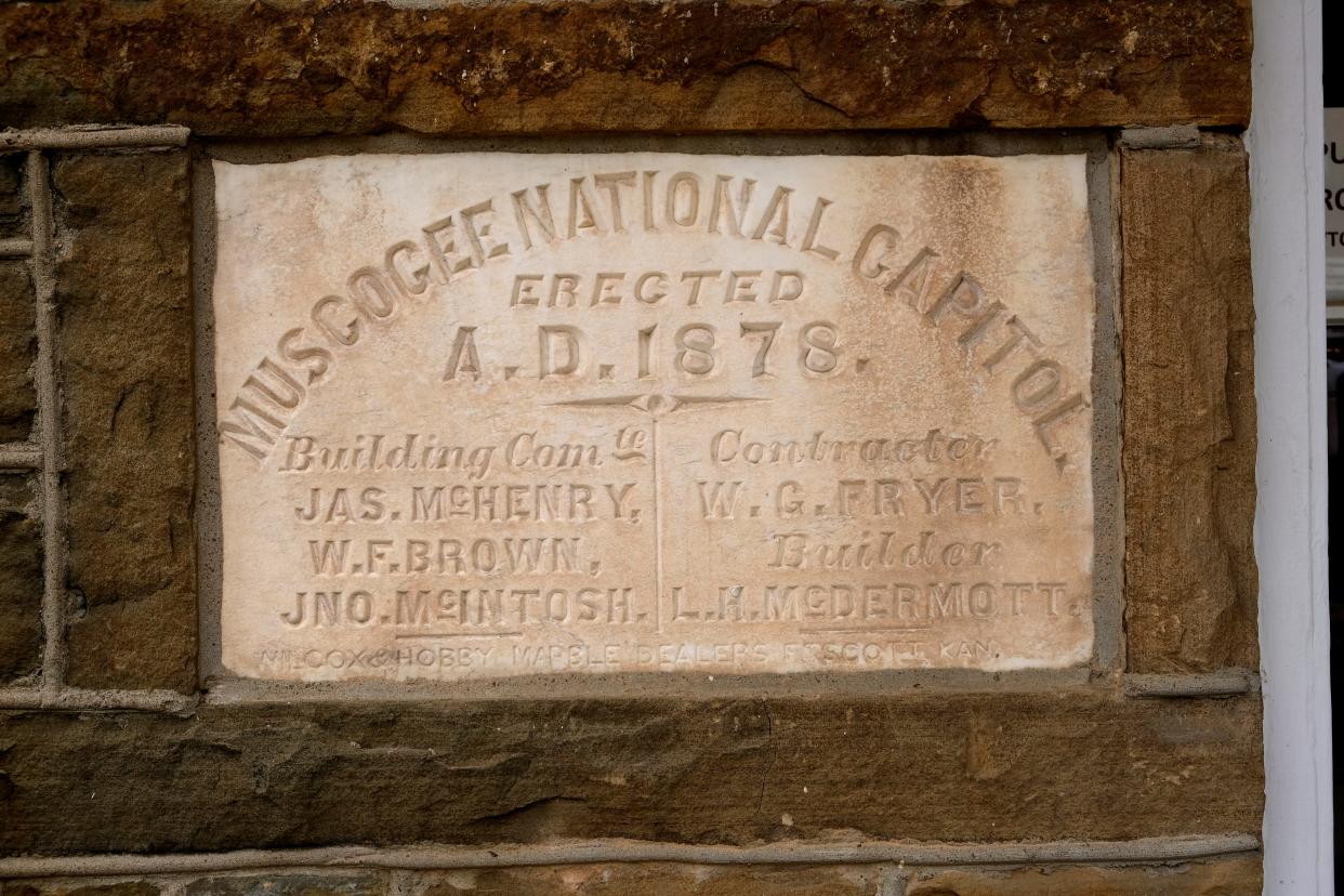 The historic Creek Council House, capitol of the Muscogee Nation, was built in 1878 in what is now downtown Okmulgee.