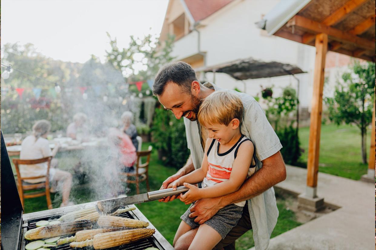 Father and son on father's day