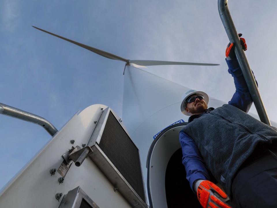Alex Vineyard manages the Clearwater wind farm for NextEra, America's largest renewable energy company.