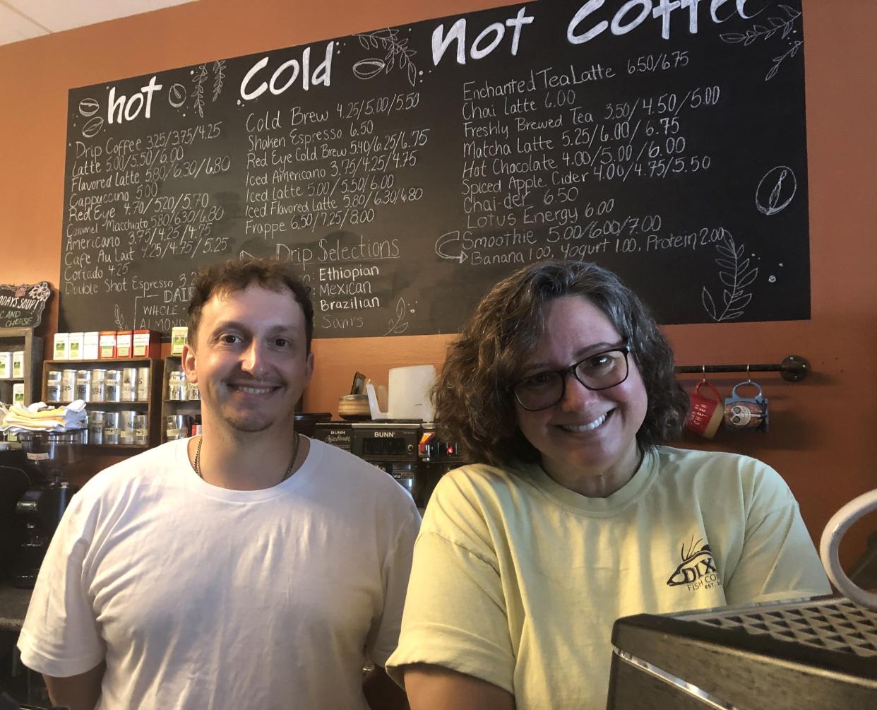 Say hello to Kyle Poole, the new owner of The Dalai Java in Canandaigua, but also wish a fond farewell to Moksha Bartkowski (right), and her partner, Jeannine Sacco.