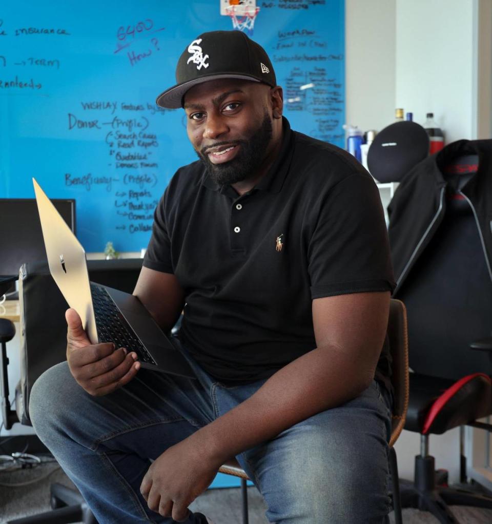 Micah Berkley, a Black tech entrepreneur, is using the power of AI to change the branding industry with the AI products he makes and designs from his Edgewater office in Miami, Florida.