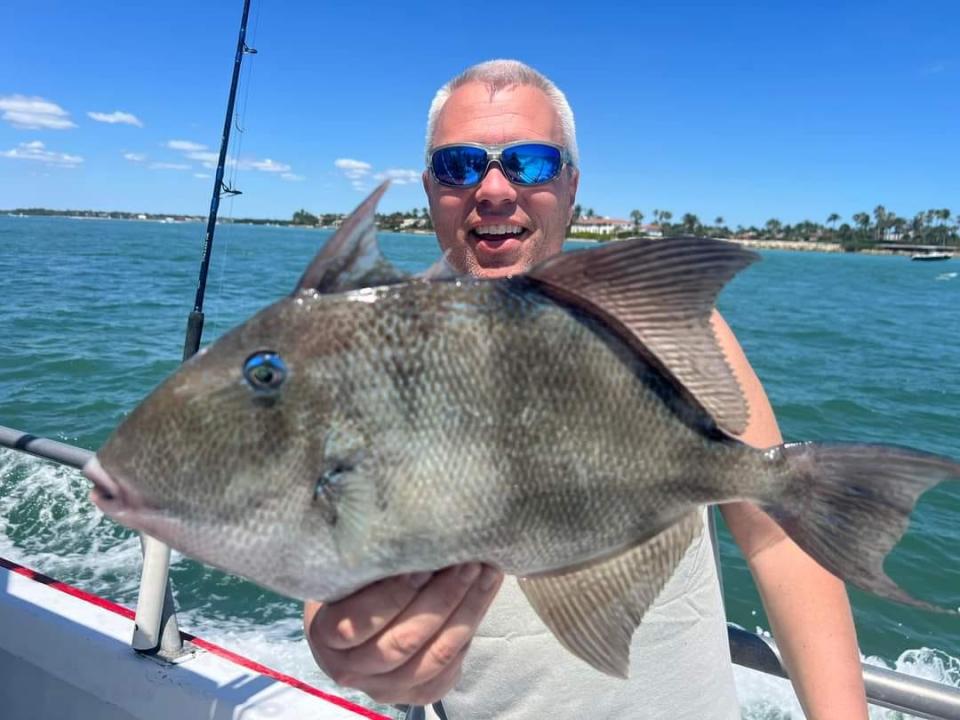 A sweet triggerfish for this Lady Stuart angler on April 12, 2024.