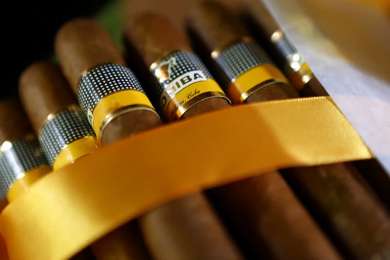 Cohiba cigars are seen in this picture illustration