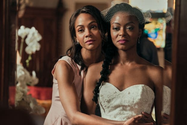 Zoe Saldana (left) stars in the new drama 'From Scratch.'