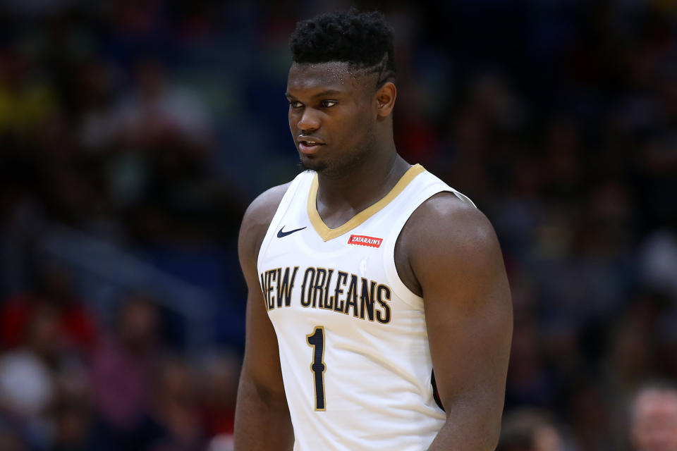 Zion Williamson's knee surgery marks the latest NBA star to start the season sidelined. (Jonathan Bachman/Getty Images)