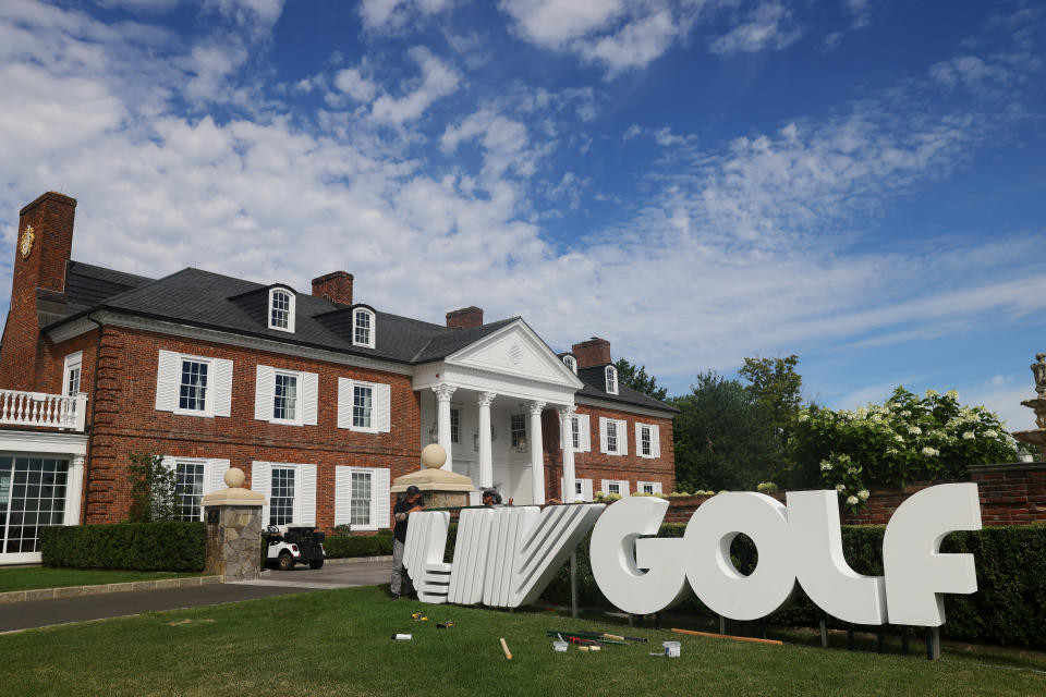 BEDMINSTER, NEW JERSEY - JULY 26: A general view of Trump National Golf Club during a practice round prior to the LIV Golf Invitational - Bedminster at Trump National Golf Club Bedminster on July 26, 2022 in Bedminster, New Jersey. (Photo by Mike Stobe/LIV Golf/via Getty Images)