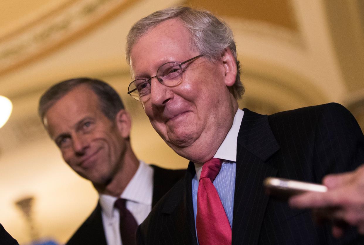 It's a good week for conservatives eager&nbsp;to push&nbsp;federal courts to the right. (Photo: Drew Angerer via Getty Images)