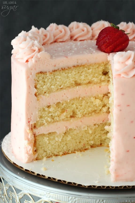 Strawberry Moscato Layer Cake