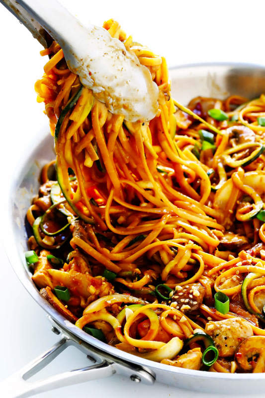 <p>This is one of the Chinese restaurant favorites that you can easily recreate at home!</p><p><strong>Get the recipe: <a href="https://www.gimmesomeoven.com/kung-pao-chicken-noodle-stir-fry/" rel="nofollow noopener" target="_blank" data-ylk="slk:Kung Pao Chicken Noodle Stir Fry;elm:context_link;itc:0;sec:content-canvas" class="link rapid-noclick-resp">Kung Pao Chicken Noodle Stir Fry</a></strong></p>