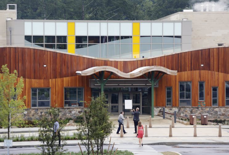 People attend an open house at the new Sandy Hook Elementary School in Newtown, Conn. (Photo: Mark Lennihan/AP)