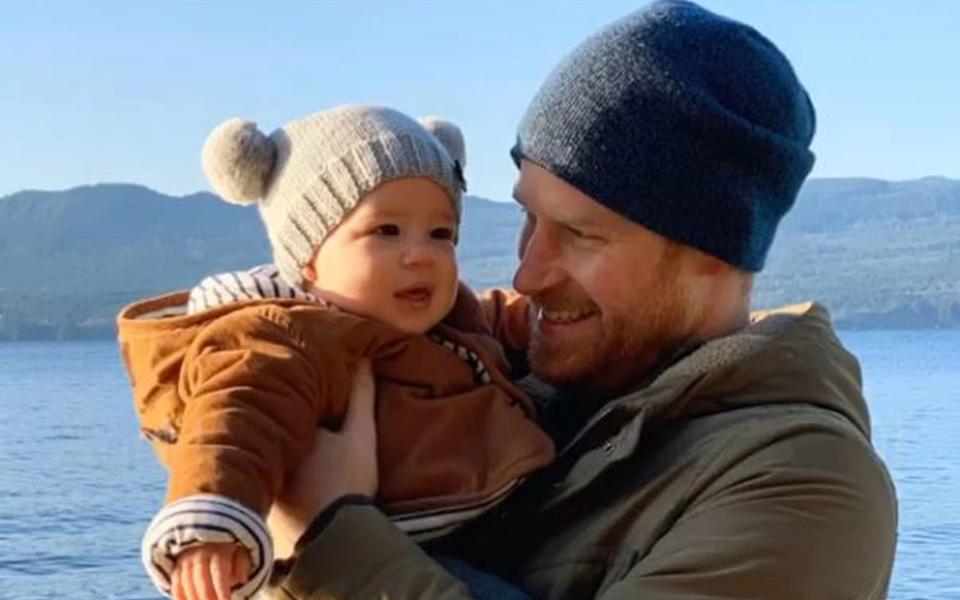 Prince Harry with his son, Archie - SussexRoyal