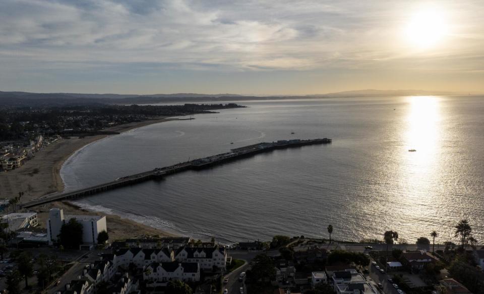 Aerial view of the Santa Cruz coastline