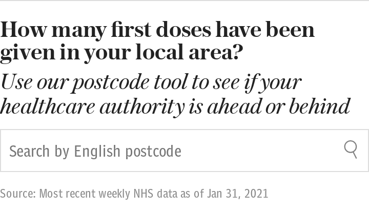 How many first doses have been given in your local area?