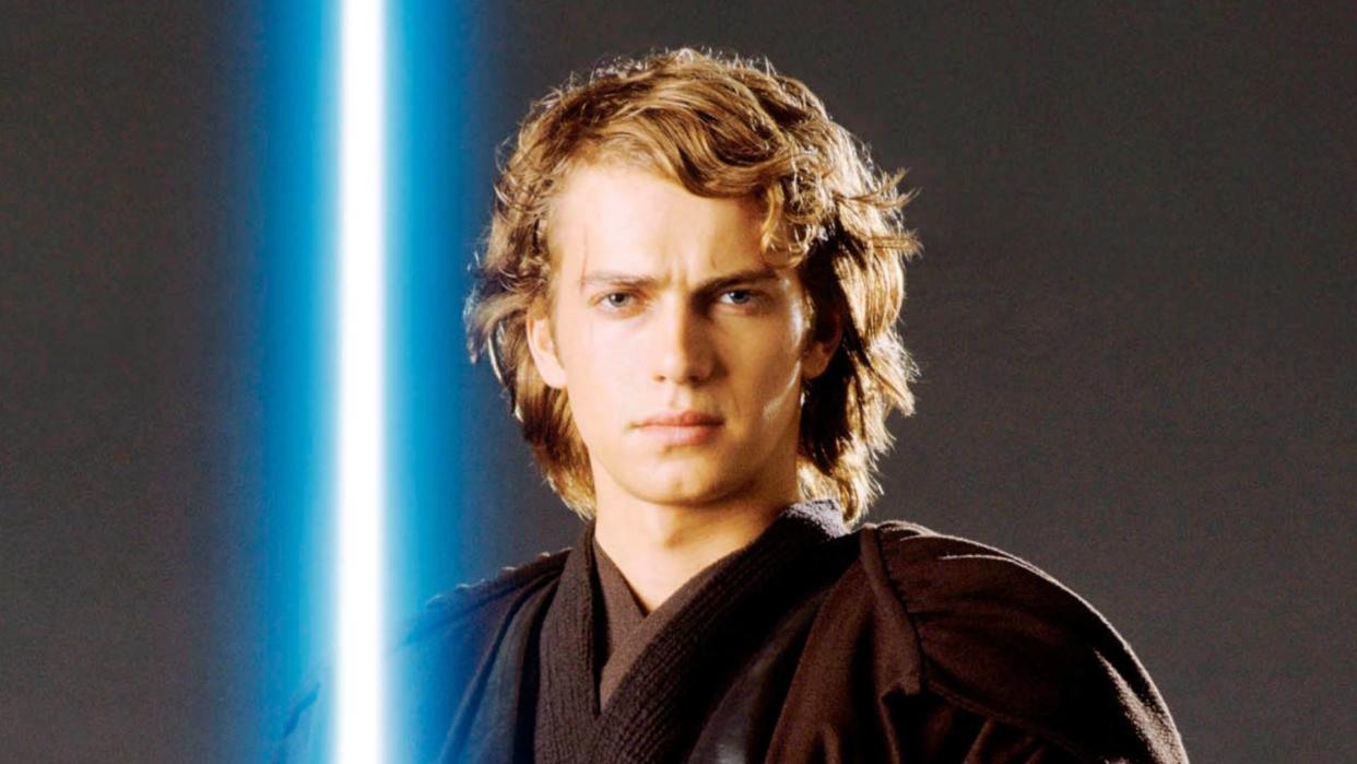  Rosario Dawson as Ahsoka Tano and Hayden Christensen as Anakin Skywalker 