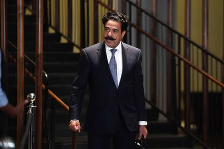 Oct 18, 2017; New York, NY, USA; Jacksonville Jaguars owner Shahid Khan at the Conrad Hotel after the NFL owners meeting. Mandatory Credit: Catalina Fragoso-USA TODAY Sports