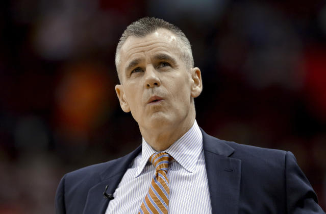 Oklahoma City Thunder head coach Billy Donovan won two national championships as head coach at Florida before leaving for the NBA. (AP)