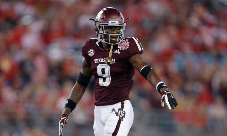 Leon O'Neal looks on during a game for Texas A&M.