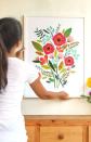 <p>Starting with free printable flowers, card stock, a large poster board, and frame, this colorful floral wall art will cost you only $5—and only an hour of time!—to make. </p><p><strong>Get the tutorial at <a href="https://www.apieceofrainbow.com/diy-beautiful-large-wall-art/" rel="nofollow noopener" target="_blank" data-ylk="slk:A Piece of Rainbow;elm:context_link;itc:0;sec:content-canvas" class="link ">A Piece of Rainbow</a>.</strong></p><p><a class="link " href="https://www.amazon.com/DecoArt-16-Ounce-Decoupage-Matte-Finish/dp/B004VD3JZ0/?tag=syn-yahoo-20&ascsubtag=%5Bartid%7C10050.g.31153820%5Bsrc%7Cyahoo-us" rel="nofollow noopener" target="_blank" data-ylk="slk:SHOP DECOUPAGE GLUE;elm:context_link;itc:0;sec:content-canvas">SHOP DECOUPAGE GLUE</a></p>