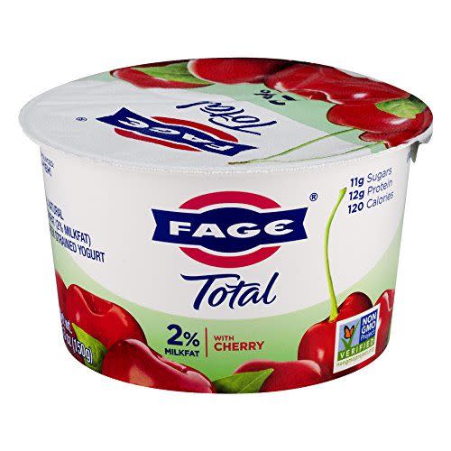 8) FAGE Total 2% Cherry Split Cup Greek Yogurt