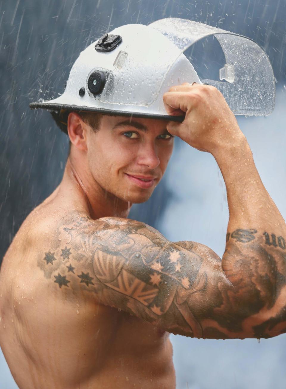 Half-naked firefighters strike a pose for charity calendar