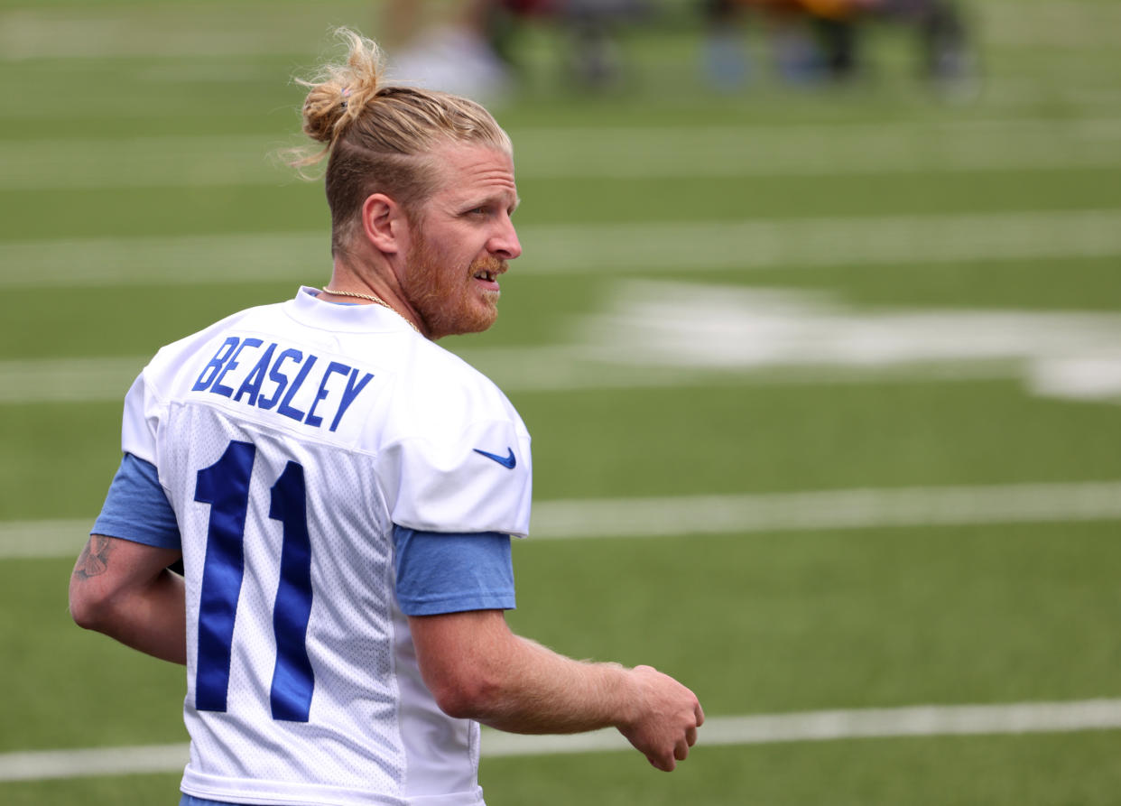 ORCHARD PARK, NY - JUNE 02: Cole Beasley #11 of the Buffalo Bills during OTA workouts at Highmark Stadium on June 2, 2021 in Orchard Park, New York. (Photo by Timothy T Ludwig/Getty Images)