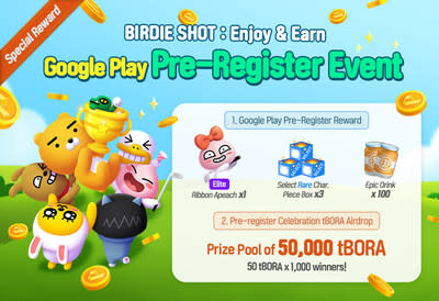 Blockchain Casual Golf Game "BIRDIE SHOT: Enjoy & Earn"  opens for global pre-registration on Google Play