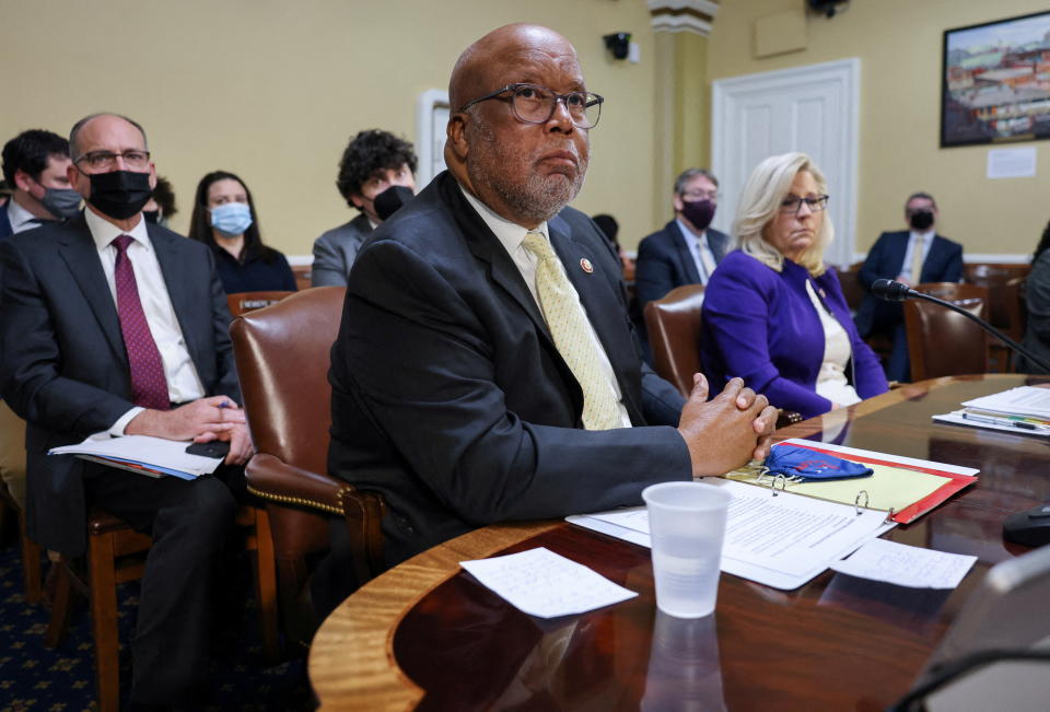 Front left, Bennie Thompson and Liz Cheney