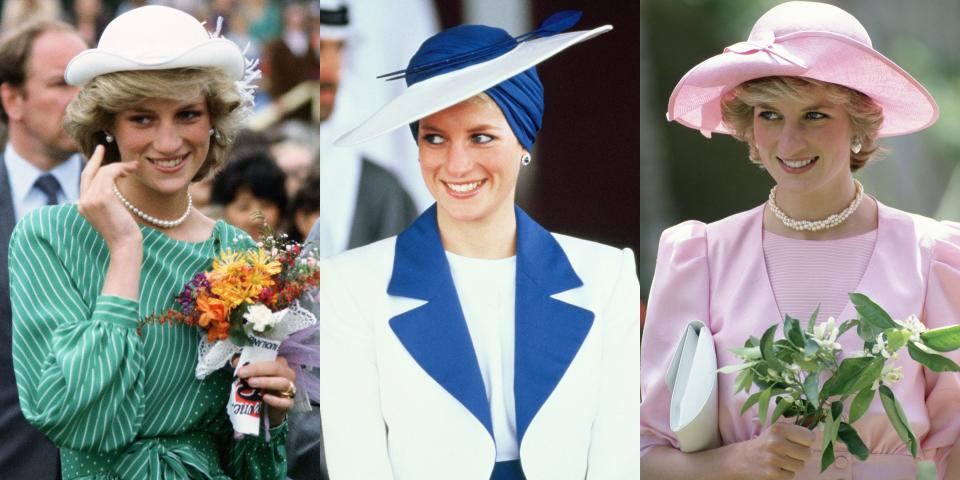 <p>Though we're approaching the 21st anniversary of her death,<a rel="nofollow noopener" href="https://www.townandcountrymag.com/style/fashion-trends/g20871924/princess-diana-recycled-outfits/" target="_blank" data-ylk="slk:Princess Diana's memory has lived on through her sons;elm:context_link;itc:0;sec:content-canvas" class="link ">Princess Diana's memory has lived on through her sons</a>, her incredible humanitarian work, and, of course, her iconic style. Her sophisticated royal looks always reflected her elegance and beauty on the inside and out, and from her most casual moments to formal state events, her style serves as inspiration for today's royals and fashion designers alike. During her early years in the public eye, hats were a key part of her signature style and always polished off her looks. Here, we're taking a look back at some of her most memorable hat moments through the years. </p>