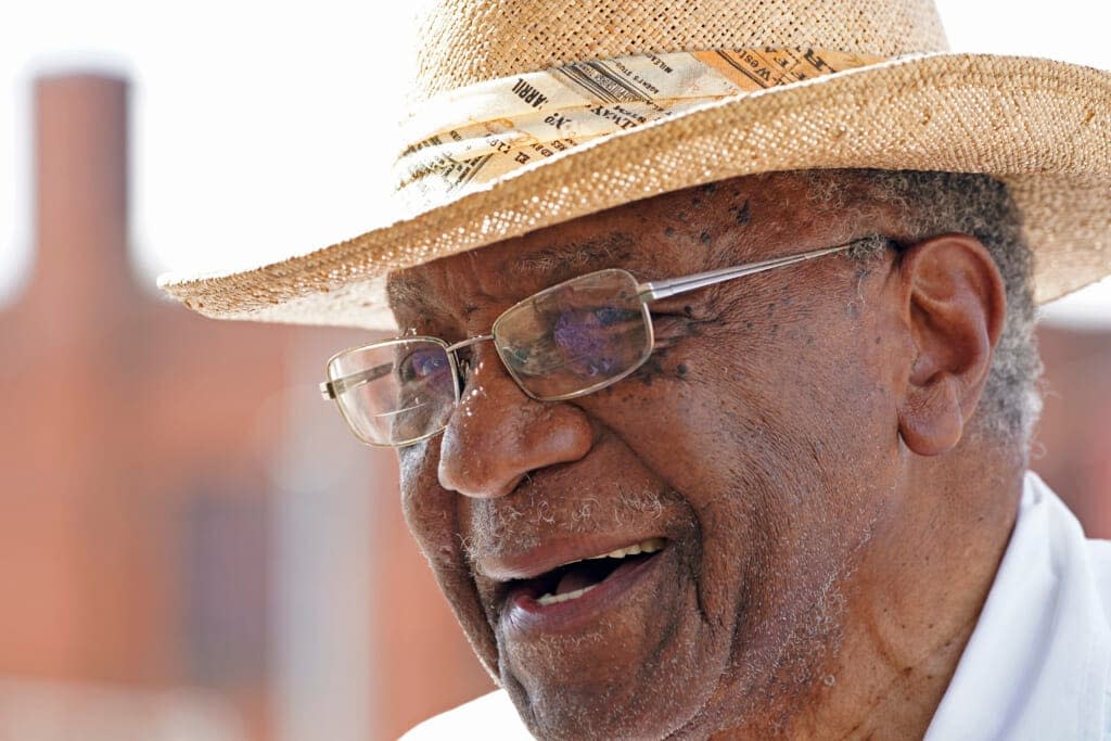 Democratic Mississippi state Sen. David Jordan speaks on July 14, 2021 about a proposed Emmett Till statue in Rail Spike Park in Greenwood, Mississippi. The statue was dedicated on Oct. 21, 2022 in the town. (AP Photo/Rogelio V. Solis, File)