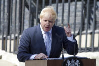The United Kingdom has 200 nuclear weapons - with 120 of them deployed. These Trident intercontinental ballistic missiles are based on submarines, with the UK declaring it is prepared to use them first in order to defend its people. <em>Picture: UK Prime Minister Boris Johnson (AP)</em>