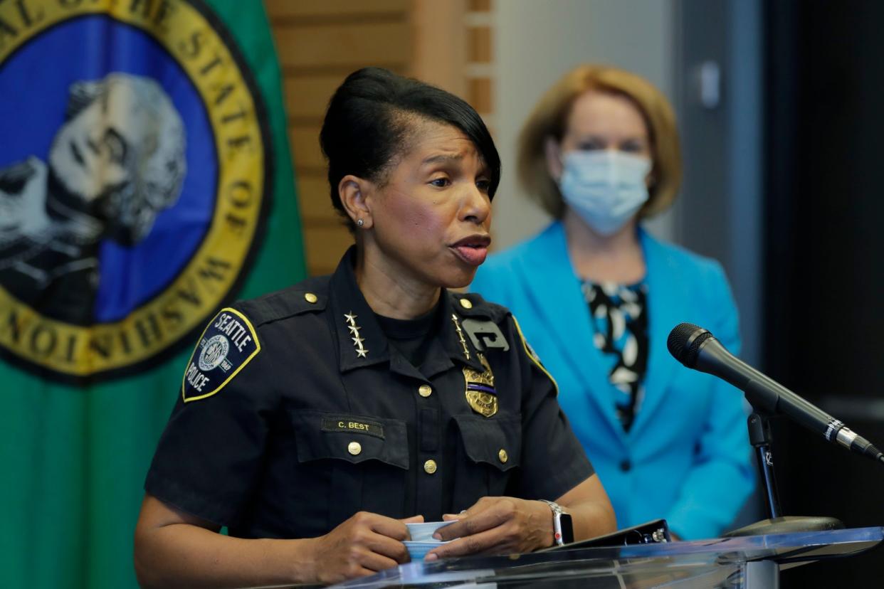Seattle Police Chief Carmen Best has resigned her post after the city council imposed cuts on the force's budget: AP