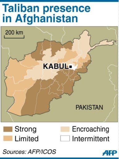 Map showing Taliban presence in Afghanistan