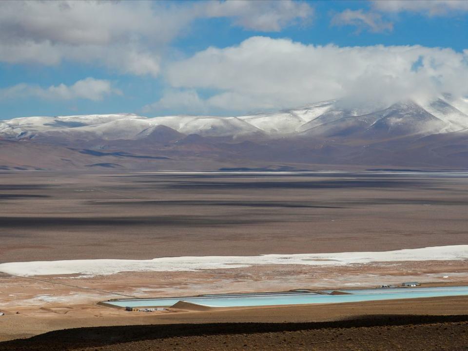  Brine pools used to extract lithium in Argentina.