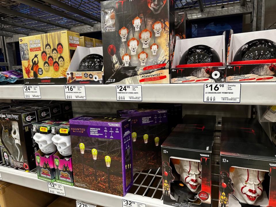 Licensed Halloween merchandise at Lowe's on September 12, 2023.