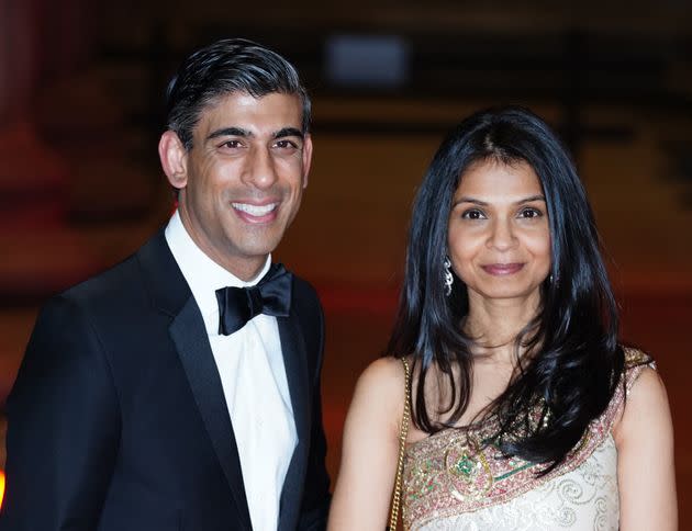 Chancellor of the exchequer Rishi Sunak alongside his wife Akshata Murthy. (Photo: Ian West via PA Wire/PA Images)